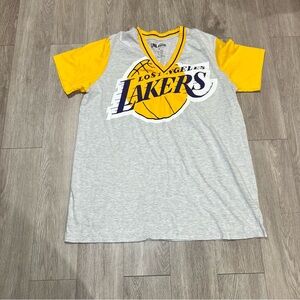 NBA Los Angeles Lakers Women's Purple, Gray And Gold Pajama Sleep Top Size Xl